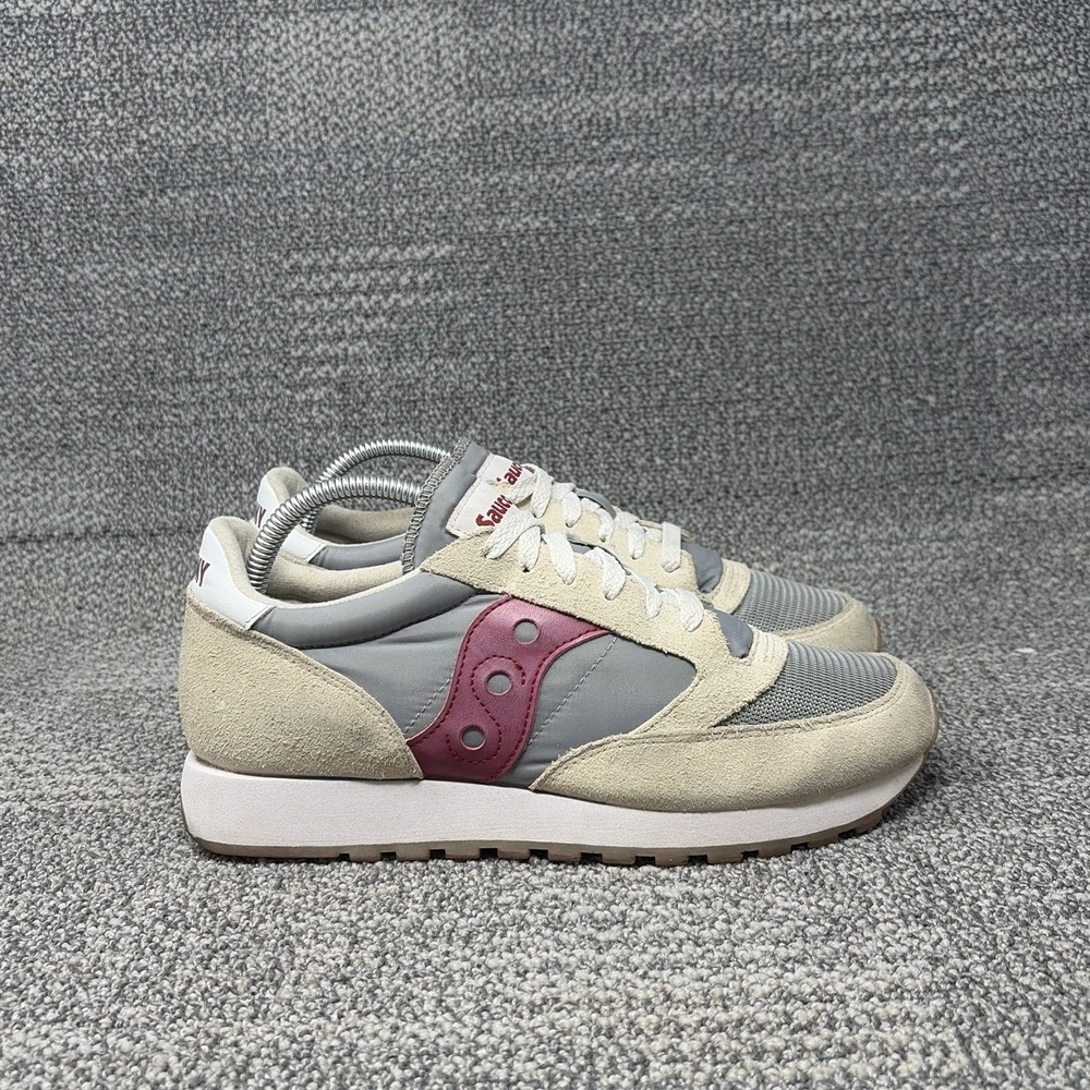 Saucony Jazz Original Vintage Women's 9 Gray Cream Red Sneakers S60368-165